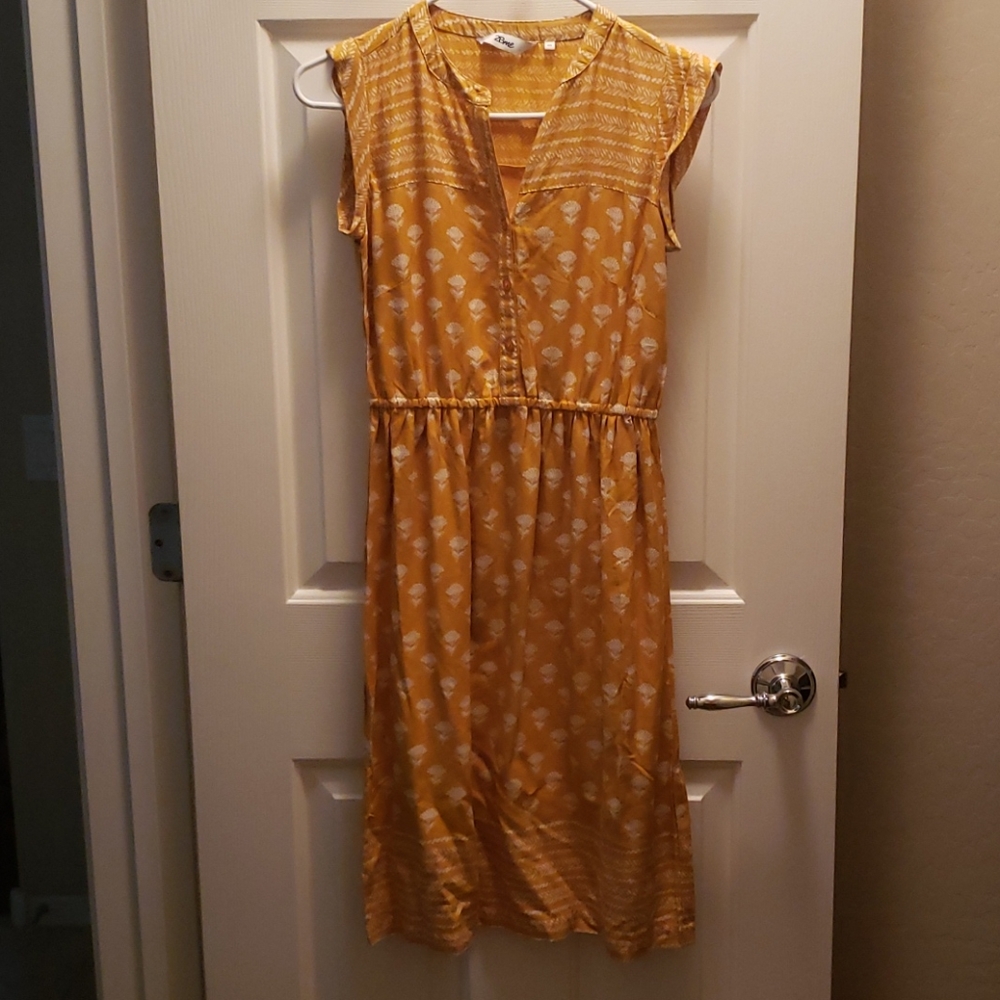 Yellow Bohemian style mini dress